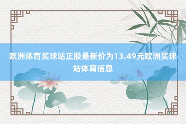 歐洲體育買球站正股最新價(jià)為13.49元?dú)W洲買球站體育信息