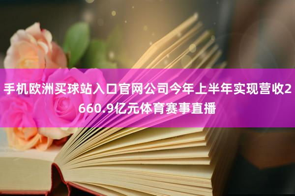 手機歐洲買球站入口官網公司今年上半年實現營收2660.9億元體育賽事直播