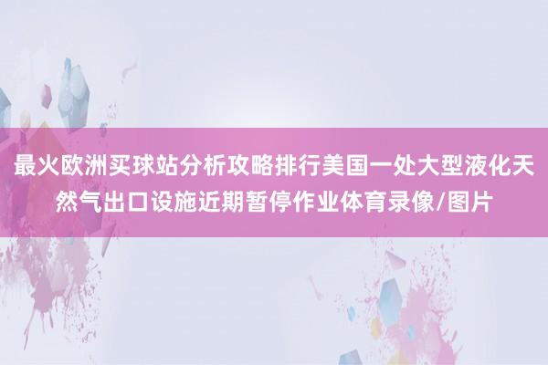 最火歐洲買球站分析攻略排行美國一處大型液化天然氣出口設施近期暫停作業體育錄像/圖片